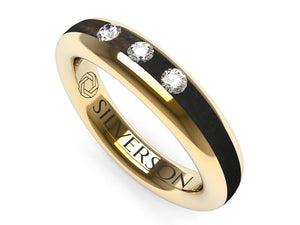 Wood and gold engagement ring with diamonds Domaur