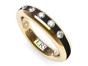 Wood and gold engagement ring with diamonds Domaur