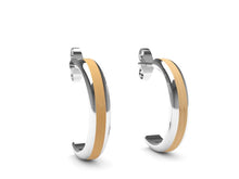 Load image into Gallery viewer, Domei model silver and wood earrings
