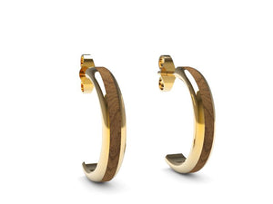 Pendientes de oro y madera modelo Domaur