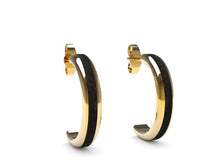 Load image into Gallery viewer, Domaur model gold and wood earrings
