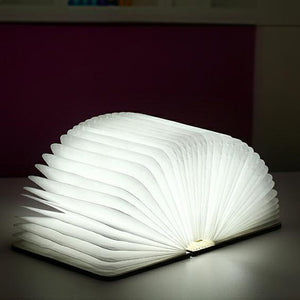 Customizable wooden book with light inside