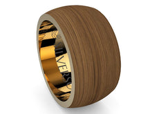 Load image into Gallery viewer, Dijïn model gold and wood ring
