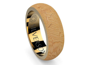 Dijïn model gold and wood ring