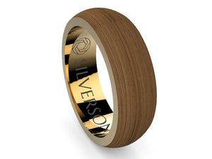 Dijïn model gold and wood ring