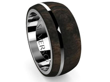 Load image into Gallery viewer, Silver and wood ring in two tones Kakoon model

