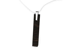 Dune model silver and wood pendant