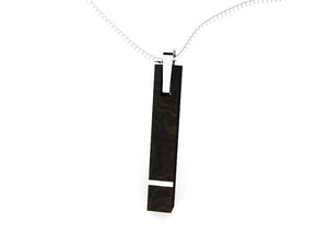 Dune model silver and wood pendant
