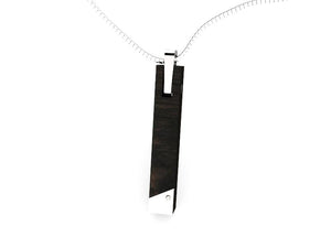 Dune model silver and wood pendant