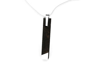 Dune model silver and wood pendant