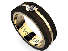 Load image into Gallery viewer, Gold and wood ring in two tones Kakua model
