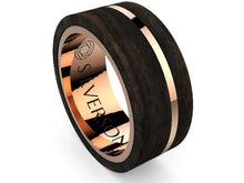 Load image into Gallery viewer, Gold and wood ring in two tones Kakua model
