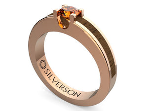Wood and gold engagement ring model Ishaur