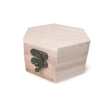 Load image into Gallery viewer, Hexagonal wooden box for rings
